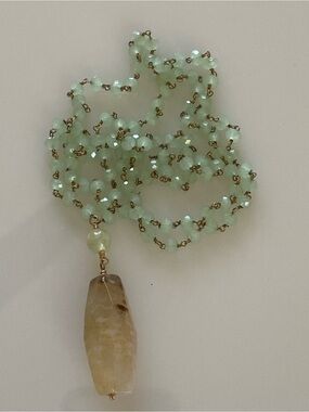 Aquamarine & Crystal Charm Necklace